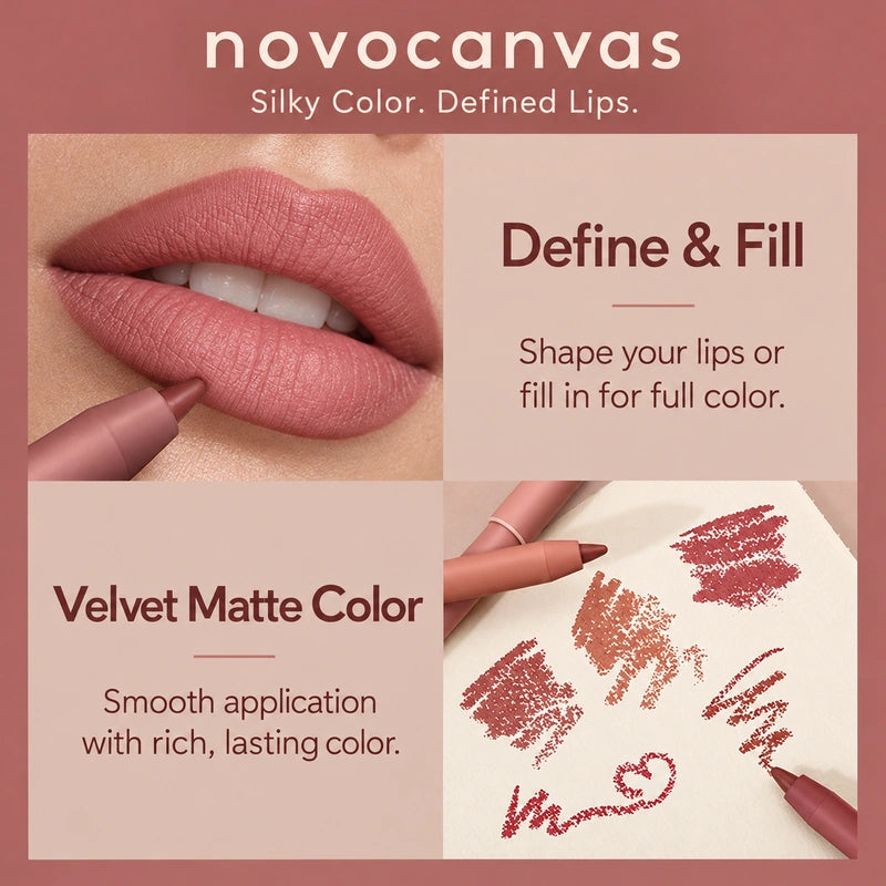 Lip definition and velvet matte texture